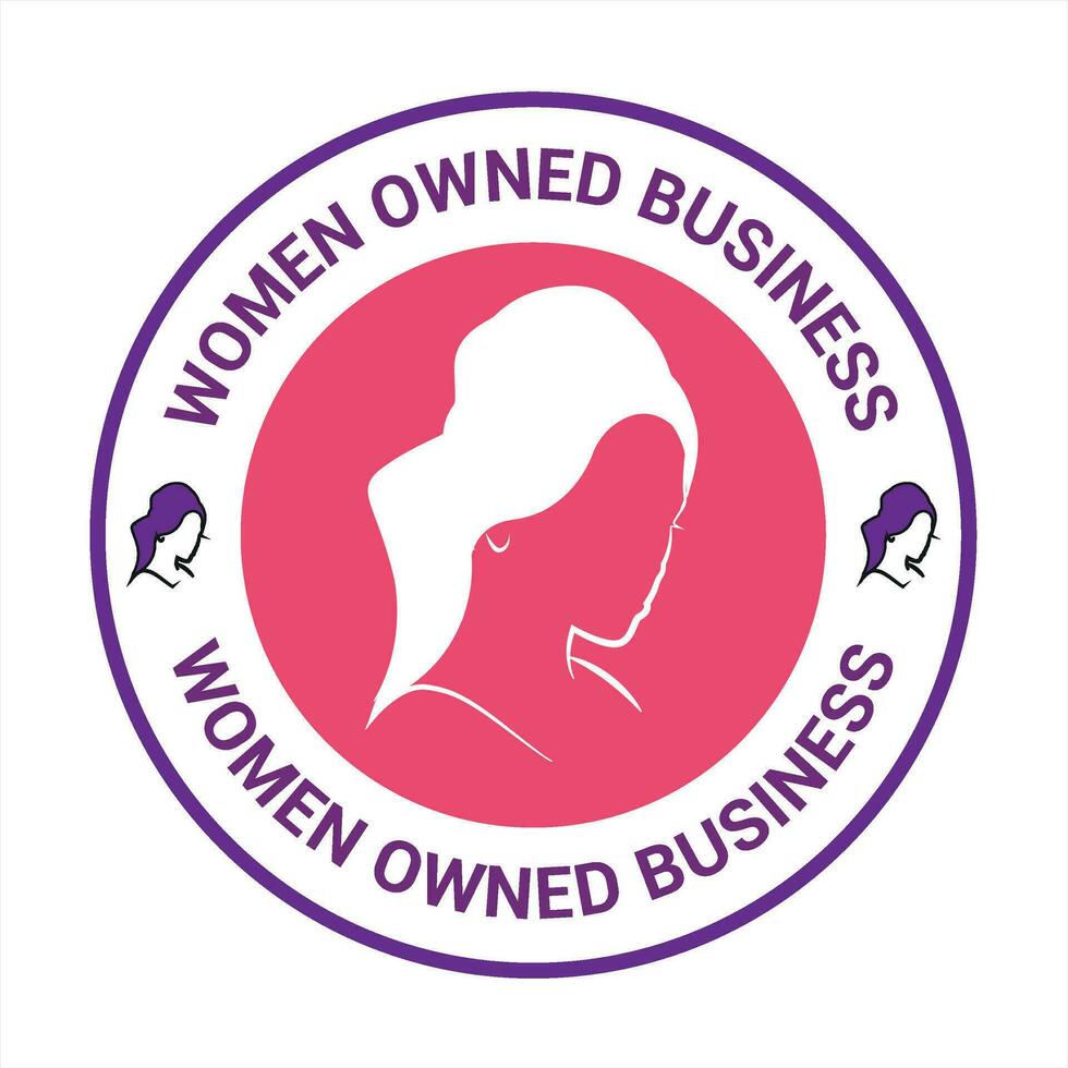 Women Owned Logo. Women Owned vector logo design. Women Owned business logo, Women owned badge, Women owned business icon