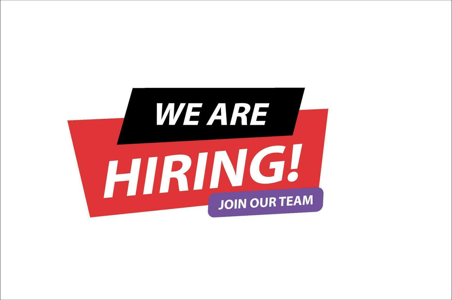 Vector we are hiring banner. hiring recruitment design. we are hiring join our team announcement