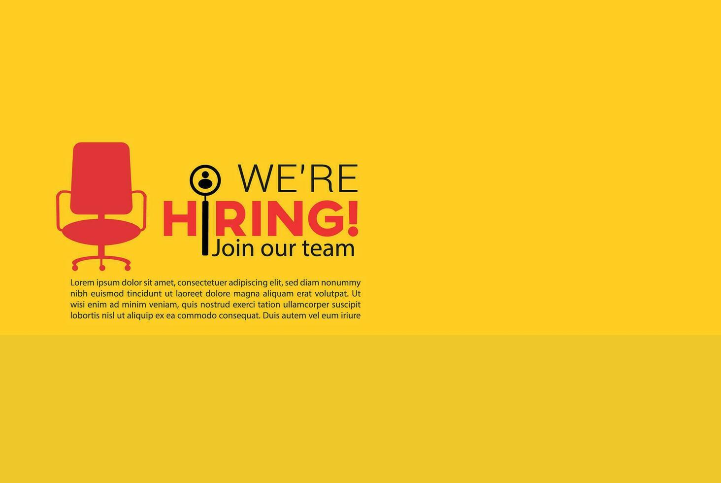 Vector we are hiring banner. hiring recruitment design. we are hiring join our team announcement