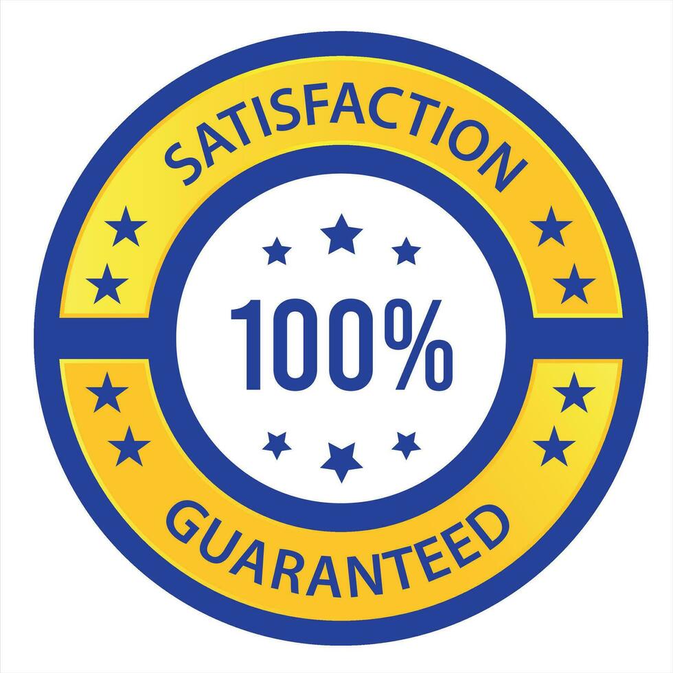 Satisfaction Guaranteed badge, trust badge design, guarantee badge, trusts badge logo vector