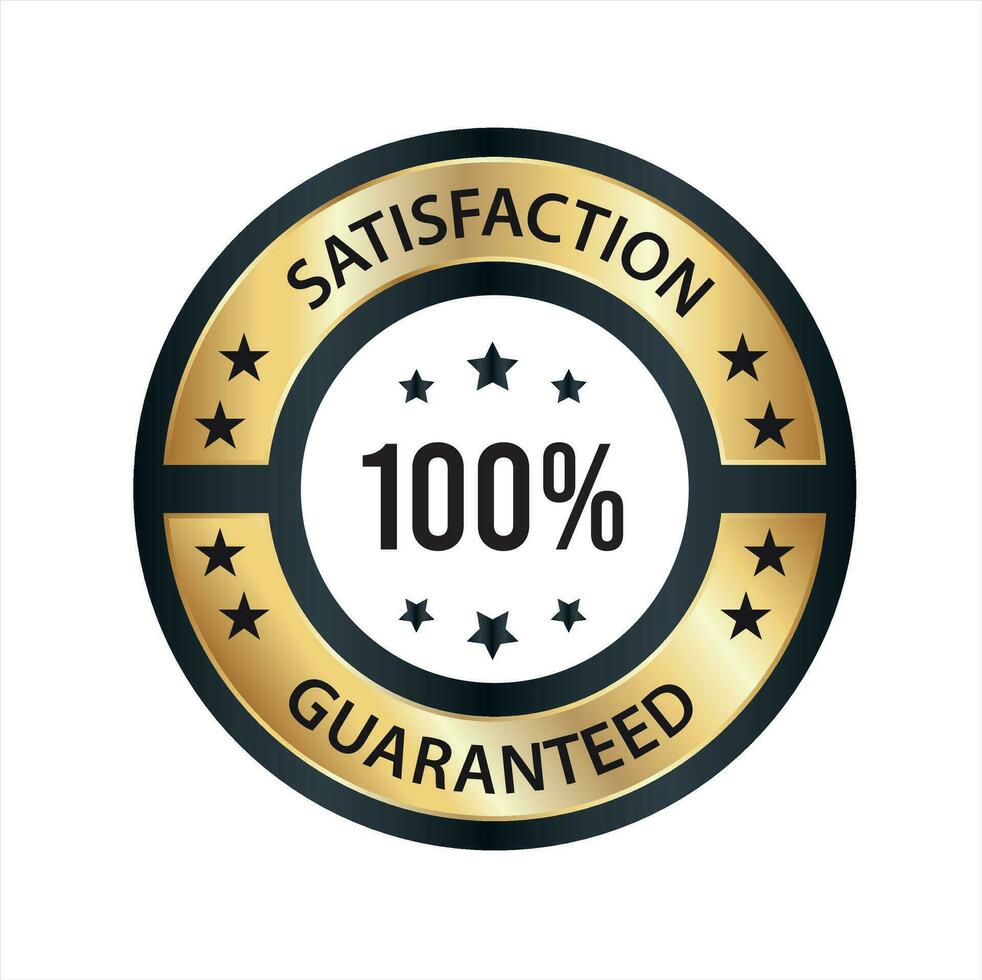 Satisfaction Guaranteed badge, trust badge design, guarantee badge, trusts badge logo vector