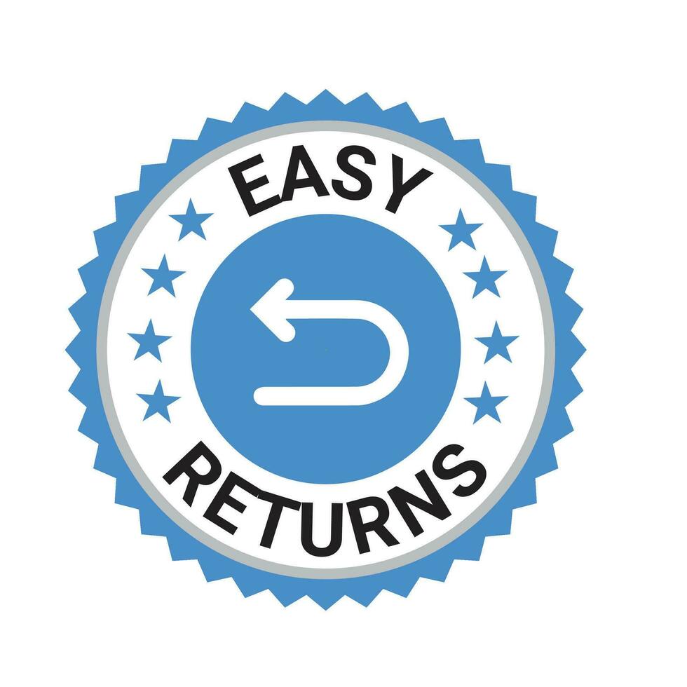 Easy Returns vector logo. trust badges. easy returns icons,