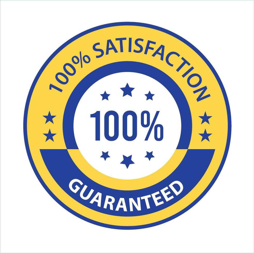 Satisfaction Guaranteed badge, trust badge design, guarantee badge, trusts badge logo vector
