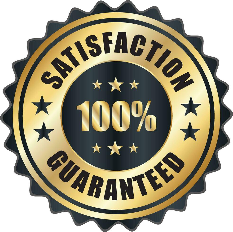 Satisfaction Guaranteed badge, trust badge design, guarantee badge, trusts badge logo vector