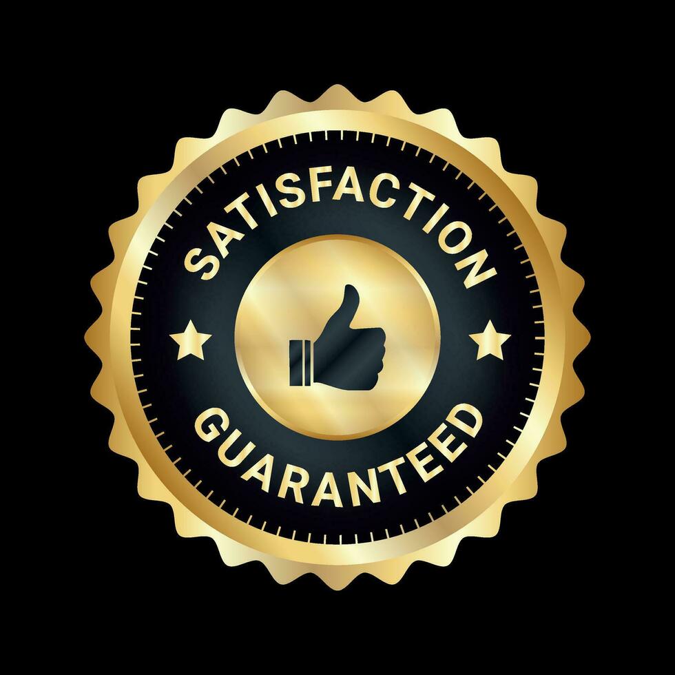 Satisfaction Guaranteed badge, trust badge design, guarantee badge, trusts badge logo vector