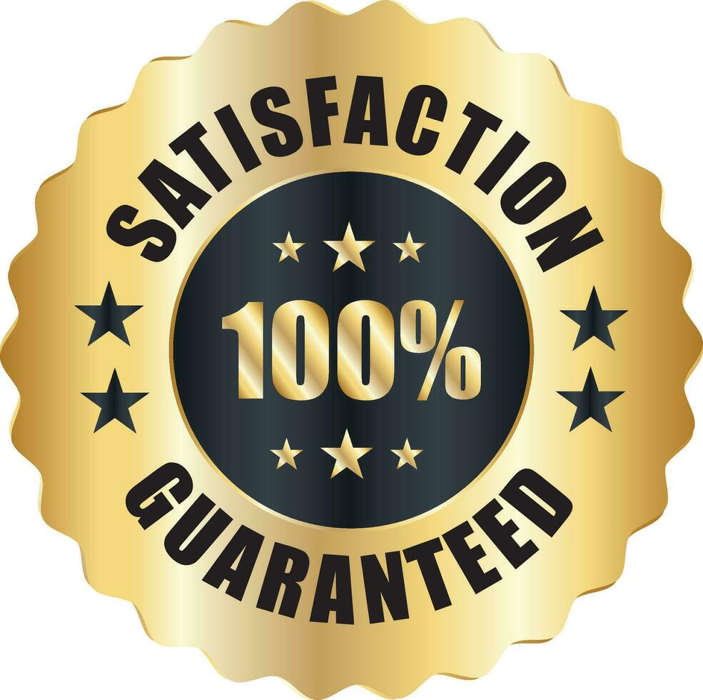Satisfaction Guaranteed badge, trust badge design, guarantee badge, trusts badge logo vector