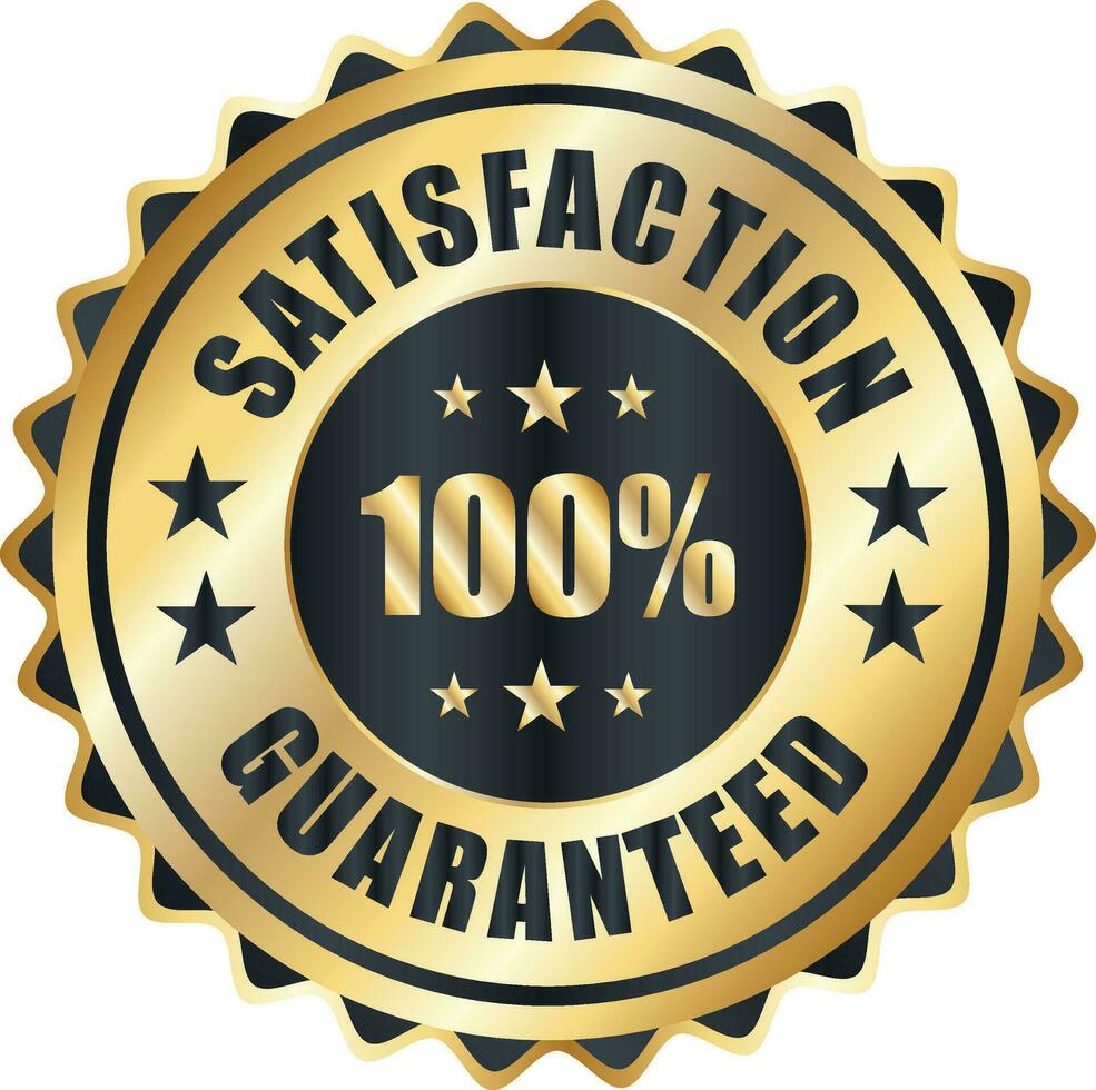 Satisfaction Guaranteed badge, trust badge design, guarantee badge, trusts badge logo vector