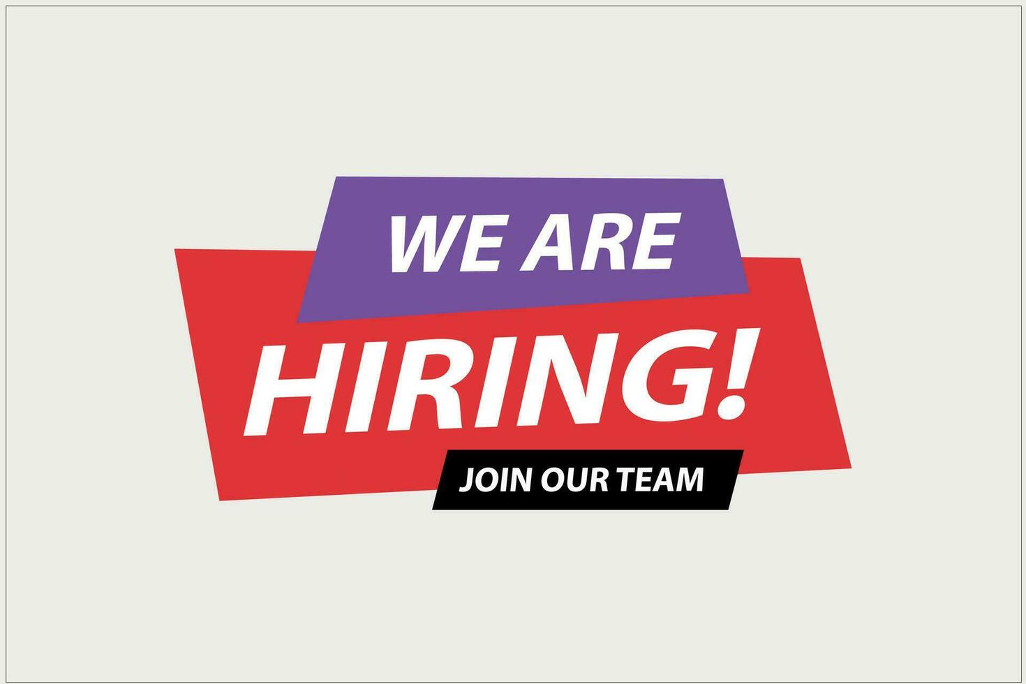 Vector we are hiring banner. hiring recruitment design. we are hiring join our team announcement