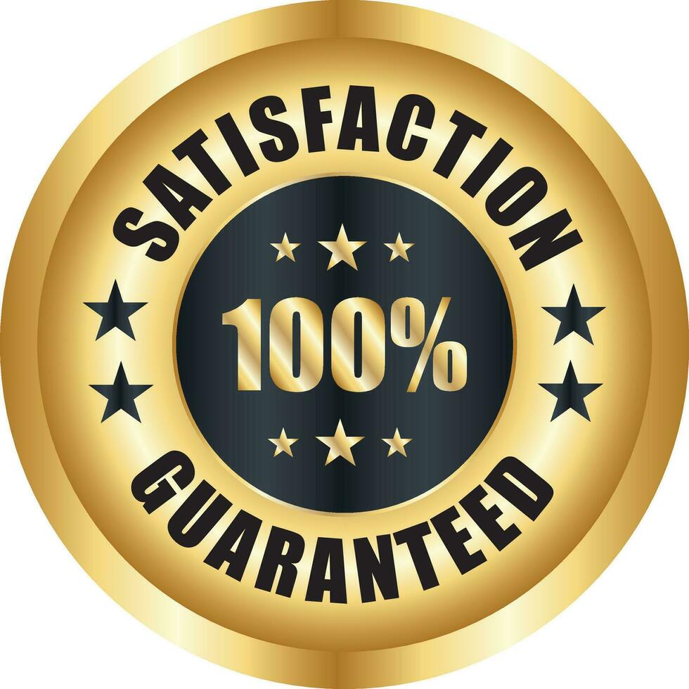 Satisfaction Guaranteed badge, trust badge design, guarantee badge, trusts badge logo vector