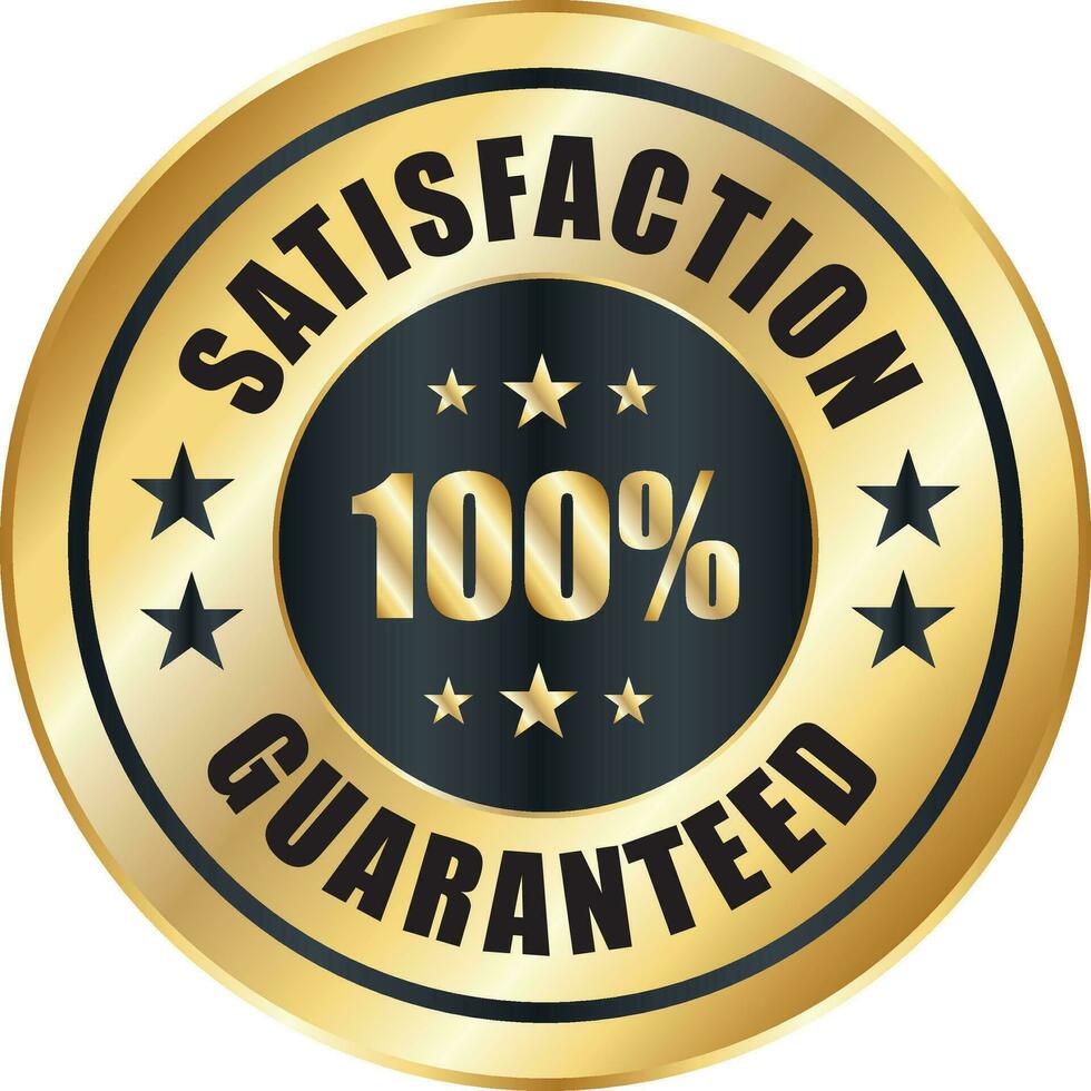Satisfaction Guaranteed badge, trust badge design, guarantee badge, trusts badge logo vector