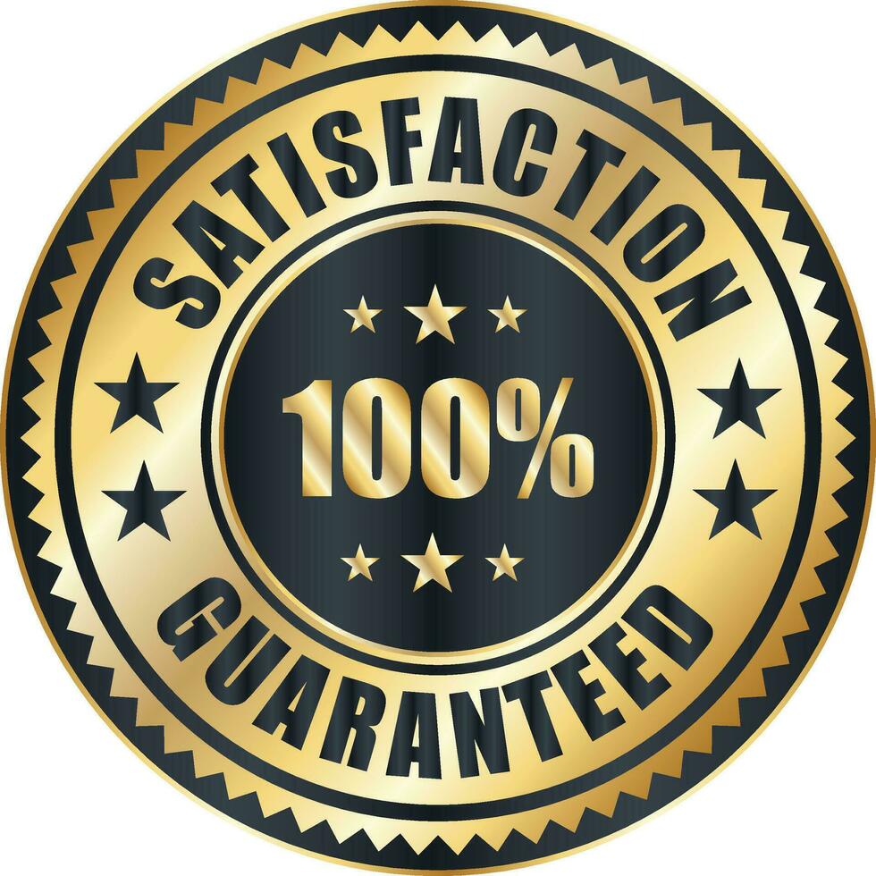 Satisfaction Guaranteed badge, trust badge design, guarantee badge, trusts badge logo vector