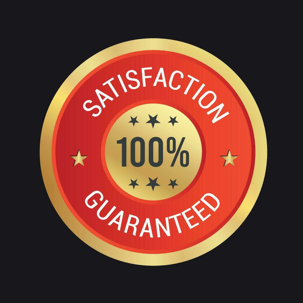 Satisfaction Guaranteed badge, trust badge design, guarantee badge, trusts badge logo vector