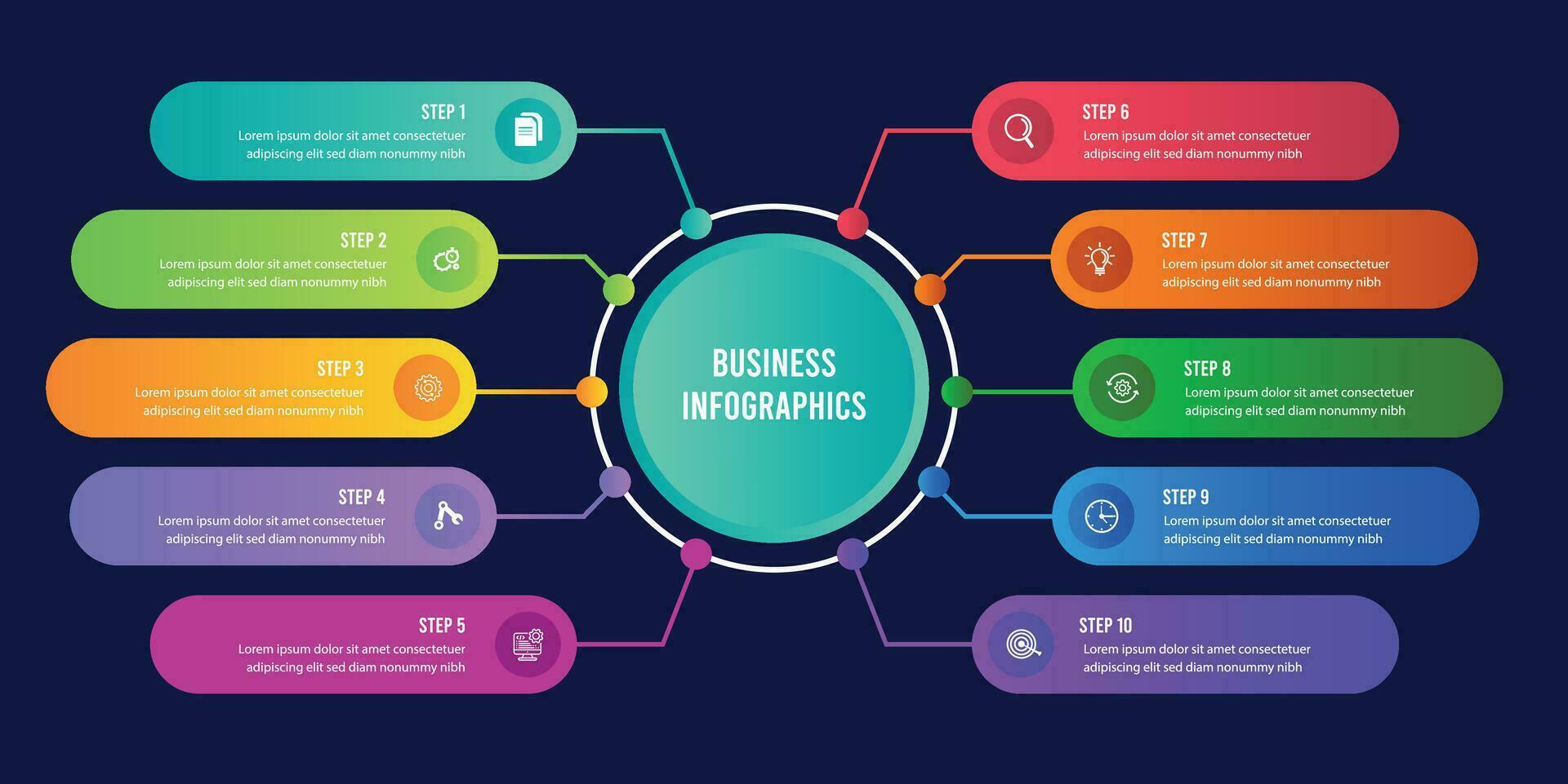 Vector infographic template, vector professional steps infographic. Business Process template