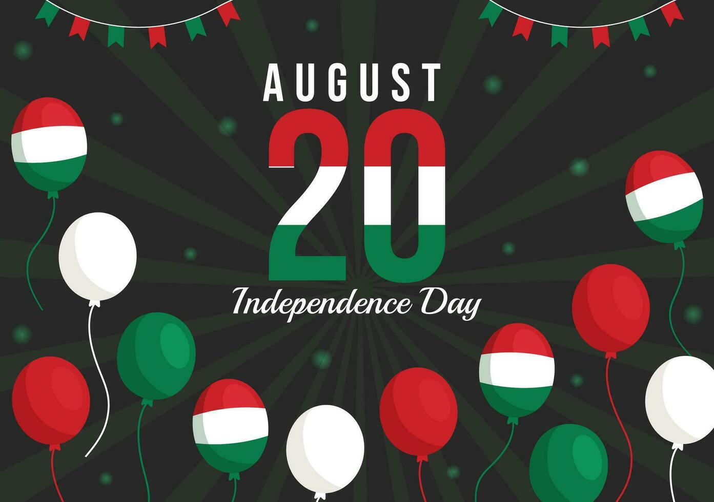 Happy Hungary Independence Day Vector Illustration with Hungarian Waving Flag Background in National Holiday Flat Cartoon Hand Drawn Templates