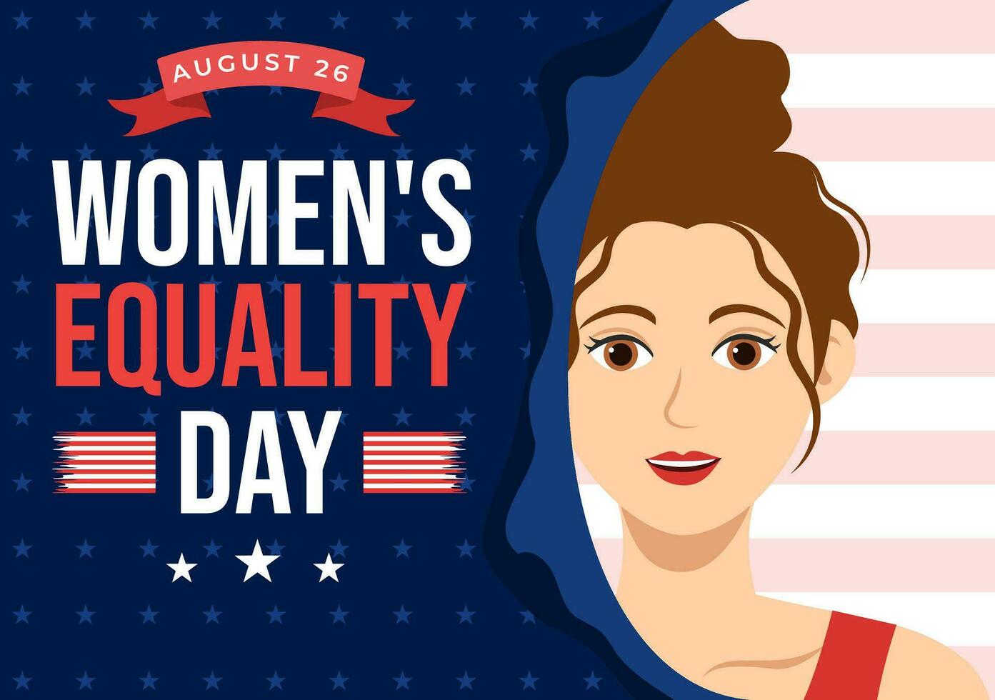 Womens Equality Day in United States Vector Illustration on August 26 with Women Right History Month in Flat Cartoon Hand Drawn background Templates