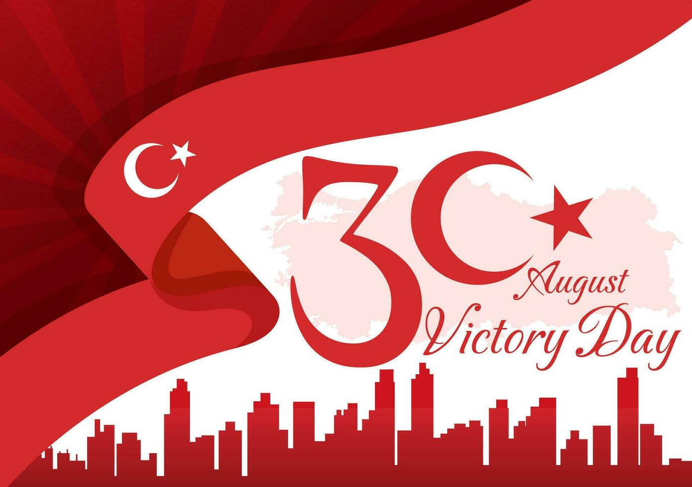 Turquía victoria día vector ilustración en 30 agosto con zafer Bayrami celebracion en plano dibujos animados mano dibujado antecedentes plantillas