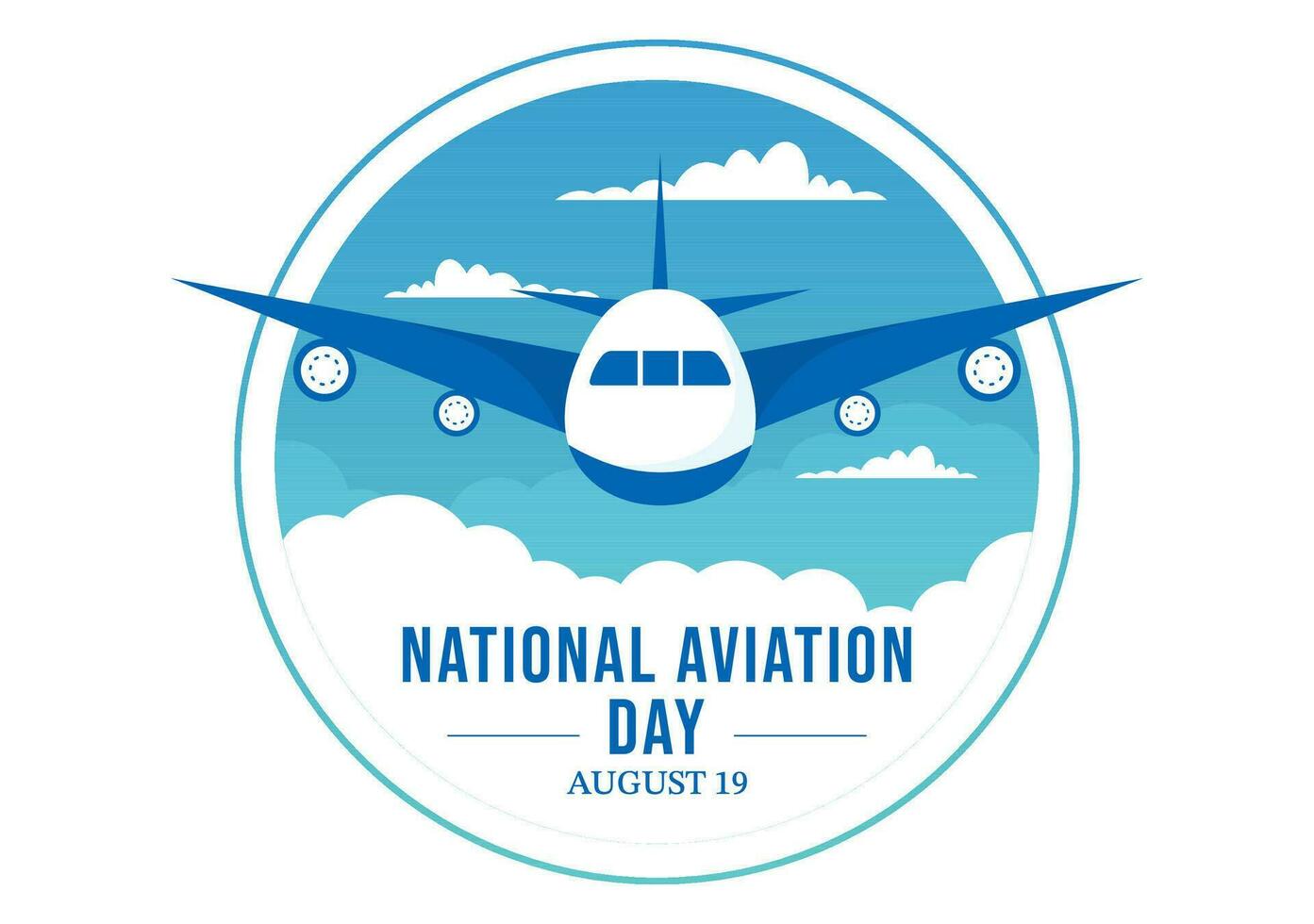 National Aviation Day Vector Illustration of Plane with Sky Blue Background and United States Flag in Flat Cartoon Hand Drawn Templates