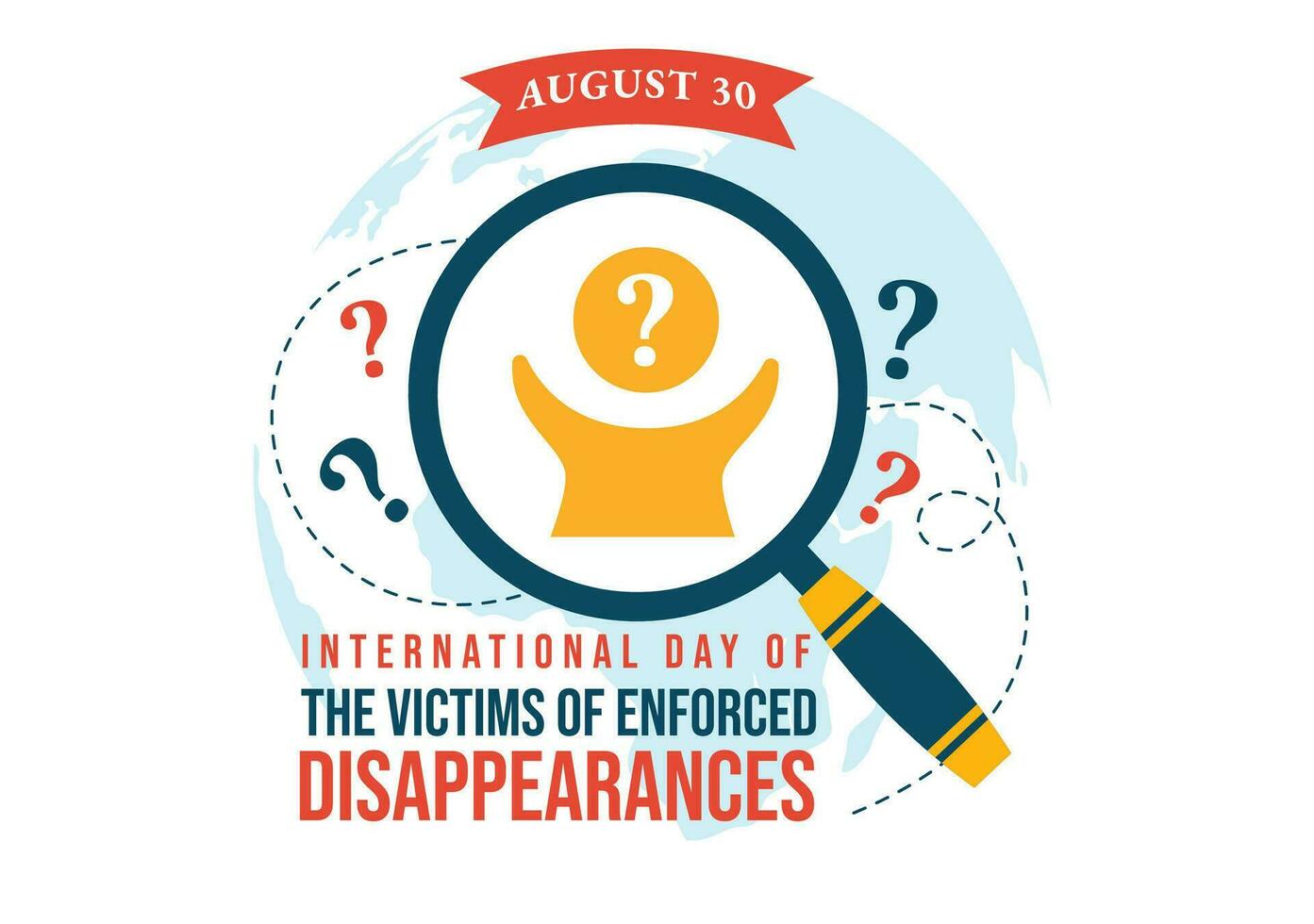 International Day of the Victims of Enforced Disappearances Vector Illustration on August 30 with Missing Person or Lost People Templates