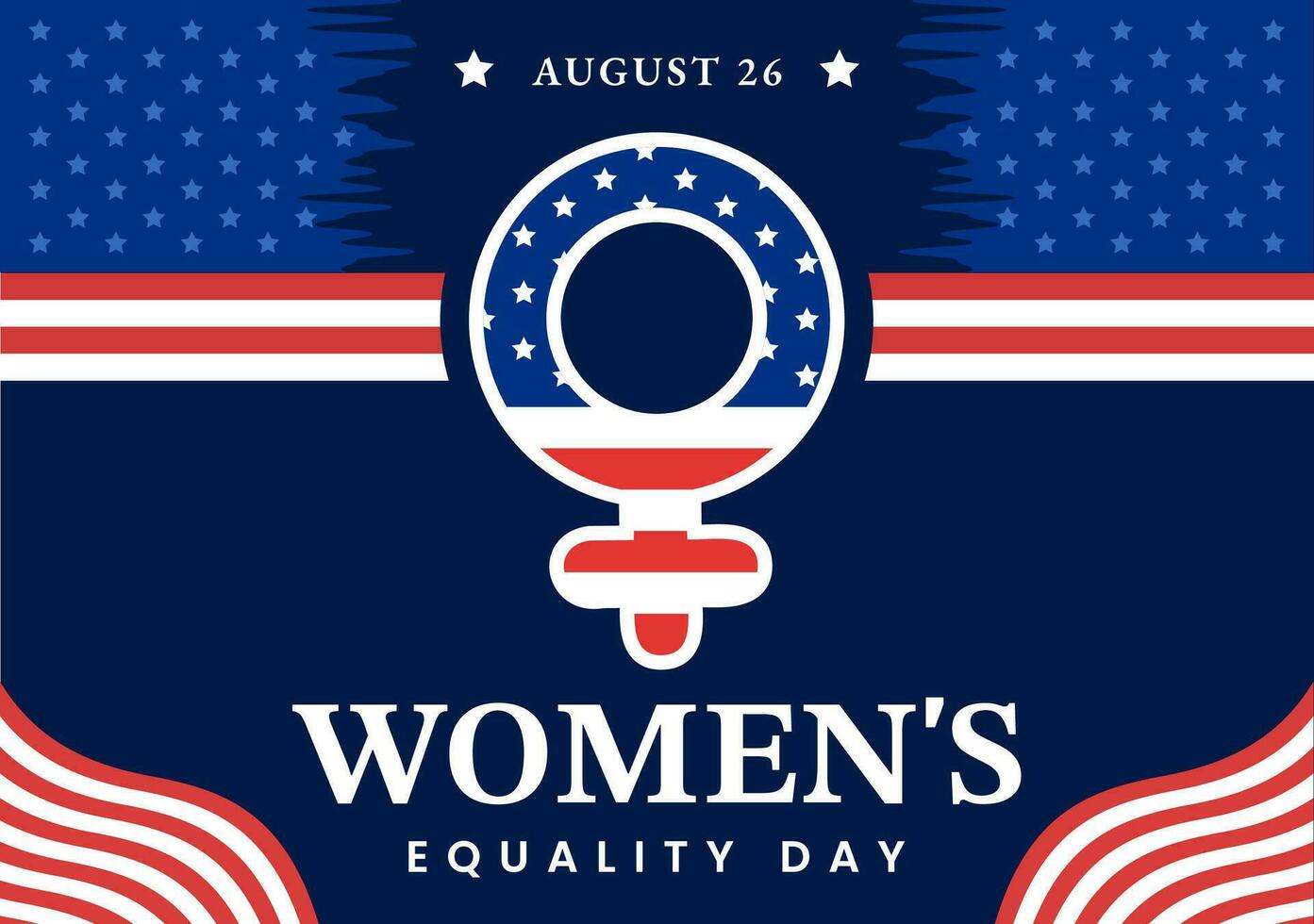 Womens Equality Day in United States Vector Illustration on August 26 with Women Right History Month in Flat Cartoon Hand Drawn background Templates