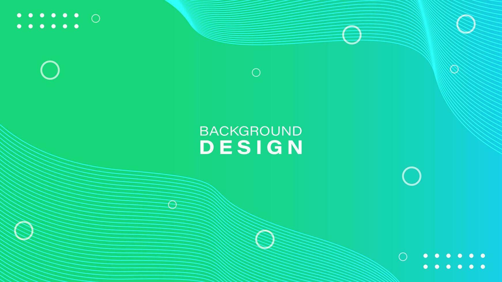 Abstract blue and green gradient line wave geometric background. Dynamic shape composition. Vector illustration