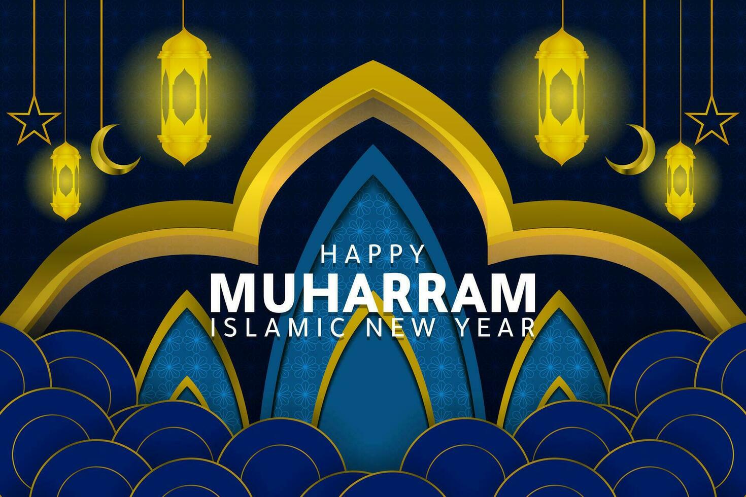 contento islámico nuevo año celebracion, islámico nuevo año bandera modelo ilustración diseño, contento día para musulmanes vector
