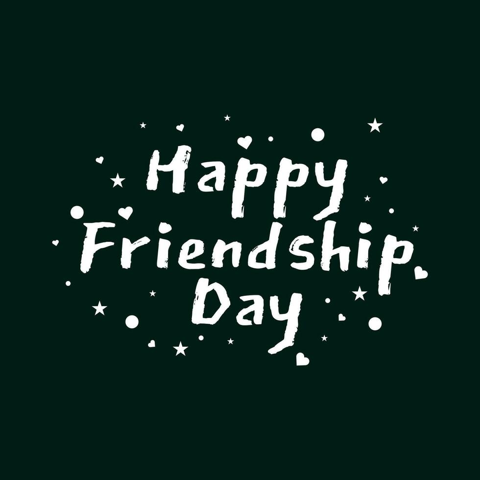 Happy friendship day 30 july .greeting card design in Handwriting style vector