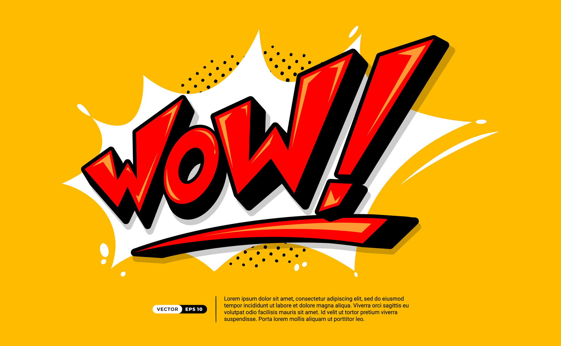 Behandle kjole Anzai Wow Text Comic Speech Bubble in Cartoon Style 3d Bold Concept. Expression  Text Wow with Retro Pop Art Style Halftone Background. Vector Illustration  25263034 Vector Art at Vecteezy