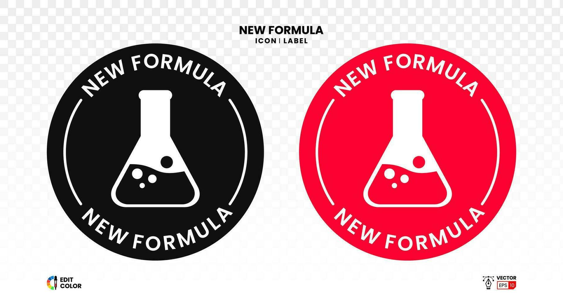 New formula vector round stamp label with flask glass icon New formula vector round stamp label with flask glass icon
