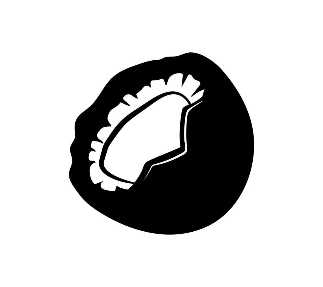 negro Coco silueta. sencillo vector ilustración. tropical nuez Fruta icono aislado en blanco antecedentes.