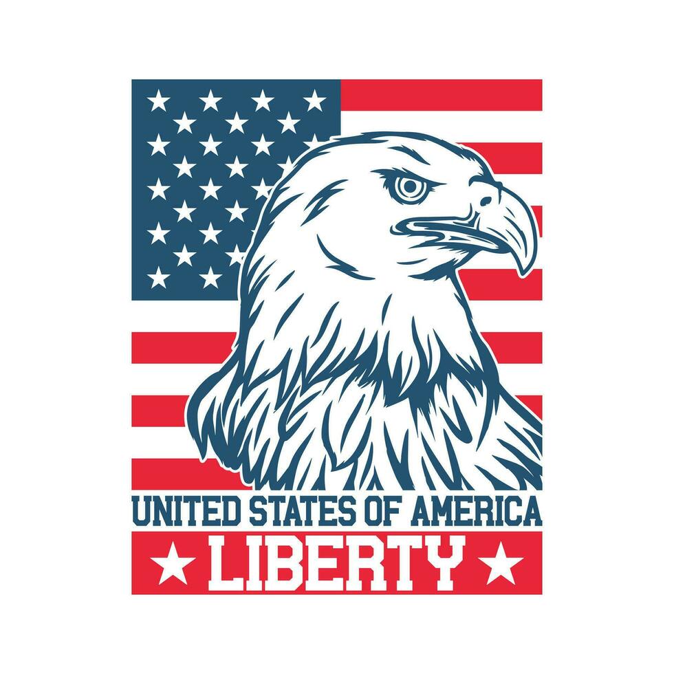 unido estados de America libertad - Estados Unidos independencia día, t camisa, póster, ilustración diseño, vector gráfico