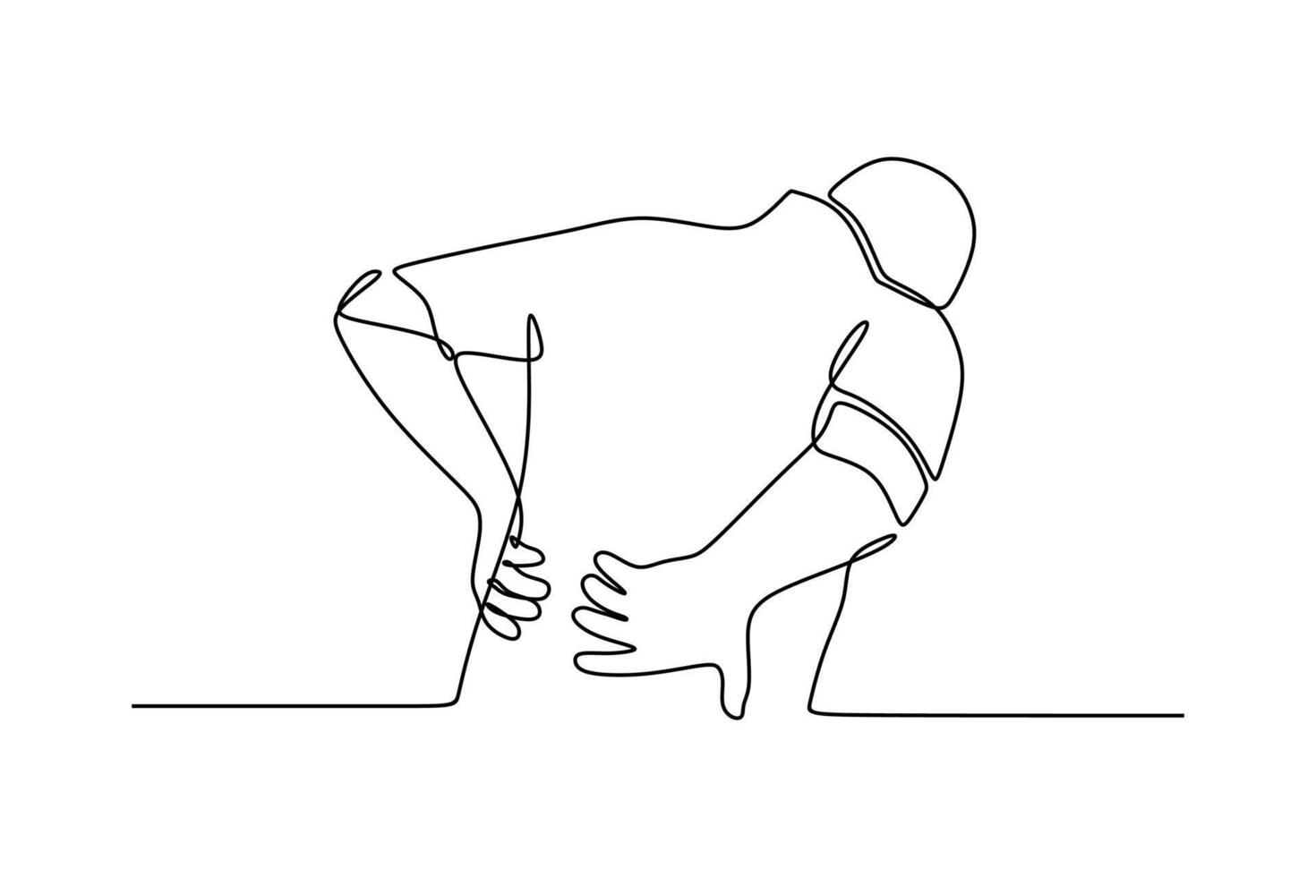 business man suffering from backache one line continuous single line