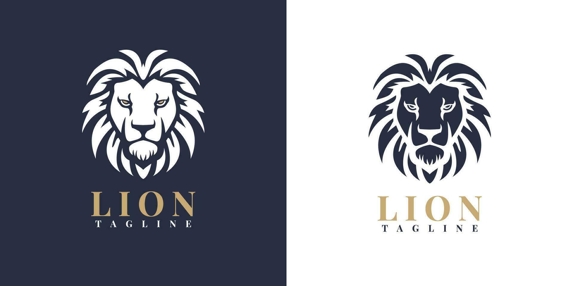 Lion head logo template design vector