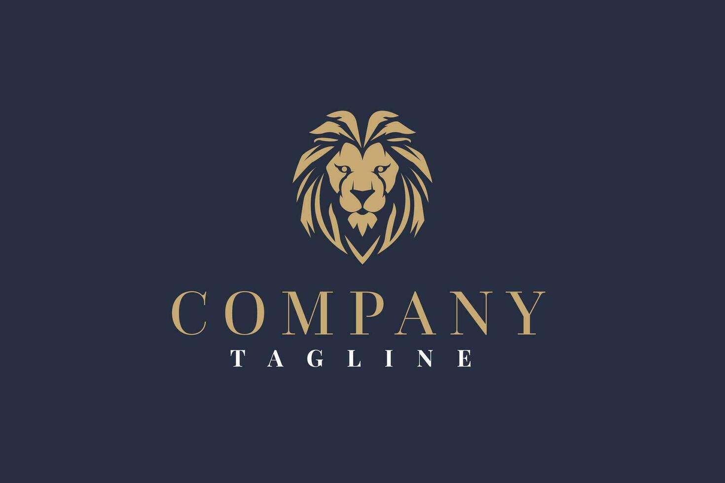 Lion head logo template design vector