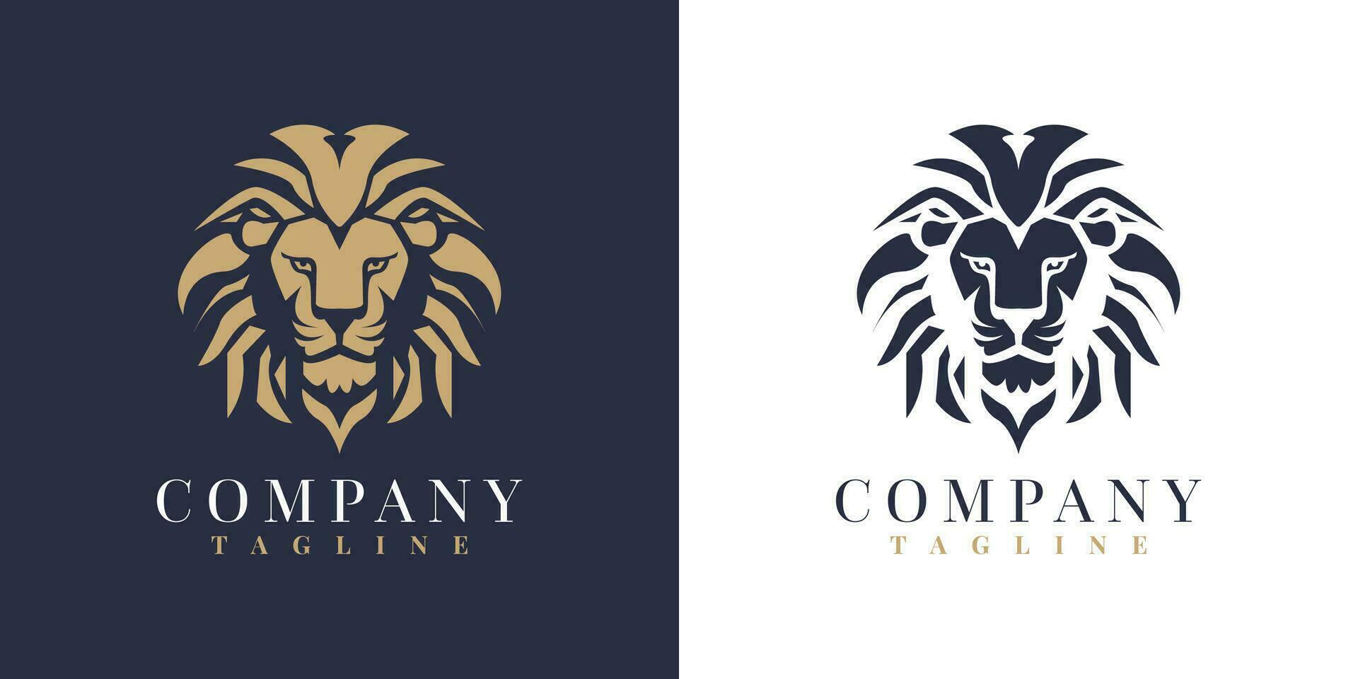 Lion head logo template design vector