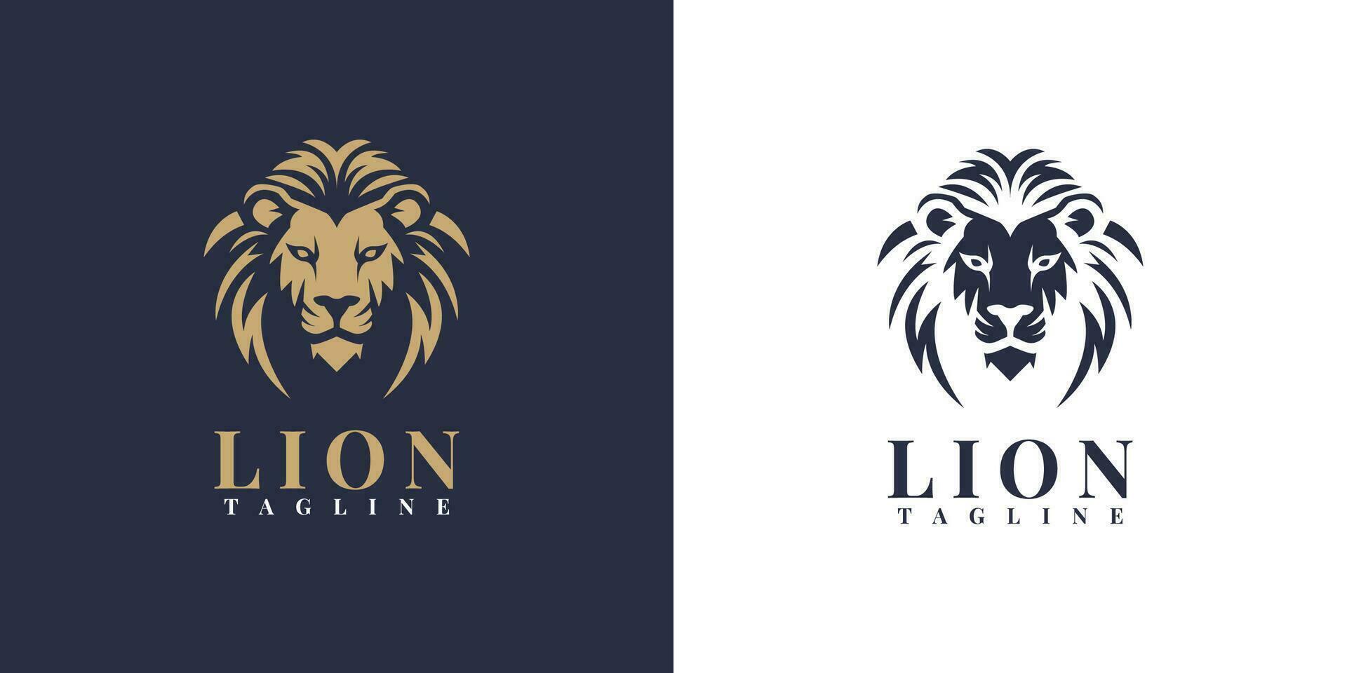 león cabeza logo modelo diseño vector