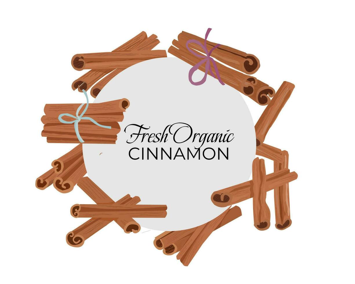 Hand Drawn Cinnamon Stick Wreath vector