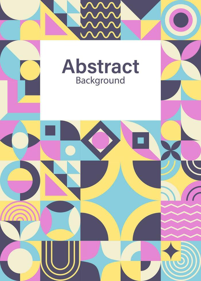 Abstract colorful geometric mosaic shapes background vector
