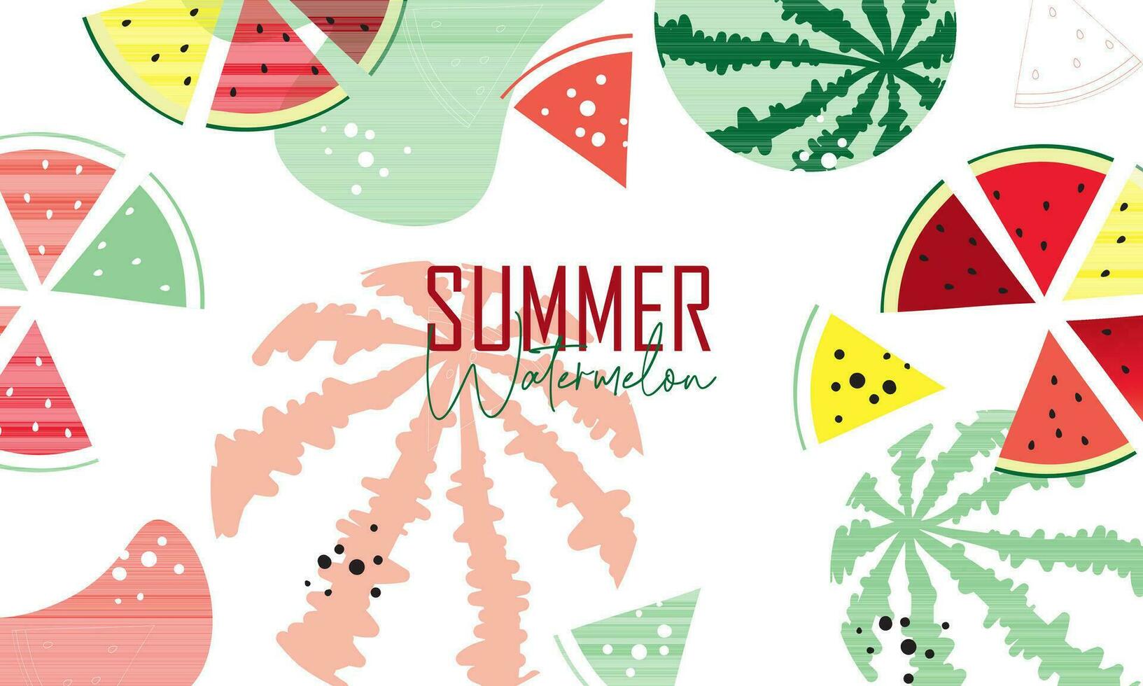 Cute red watermelon slice design vector