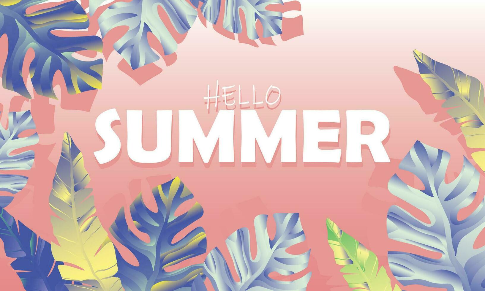 Summer tropical design with colorful leaves for banner vector