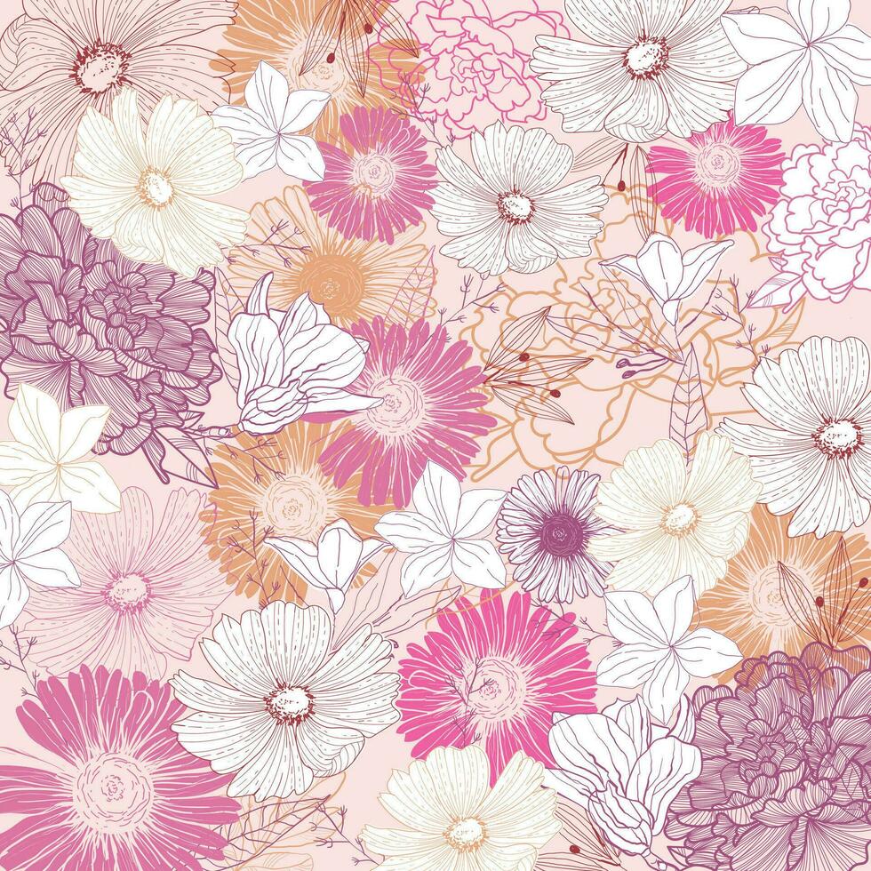 Seamless Floral Pattern Background vector