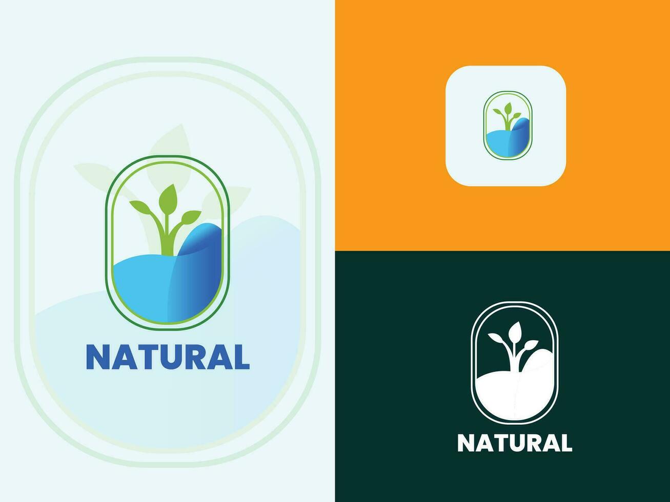 moderno y único natural logo vector