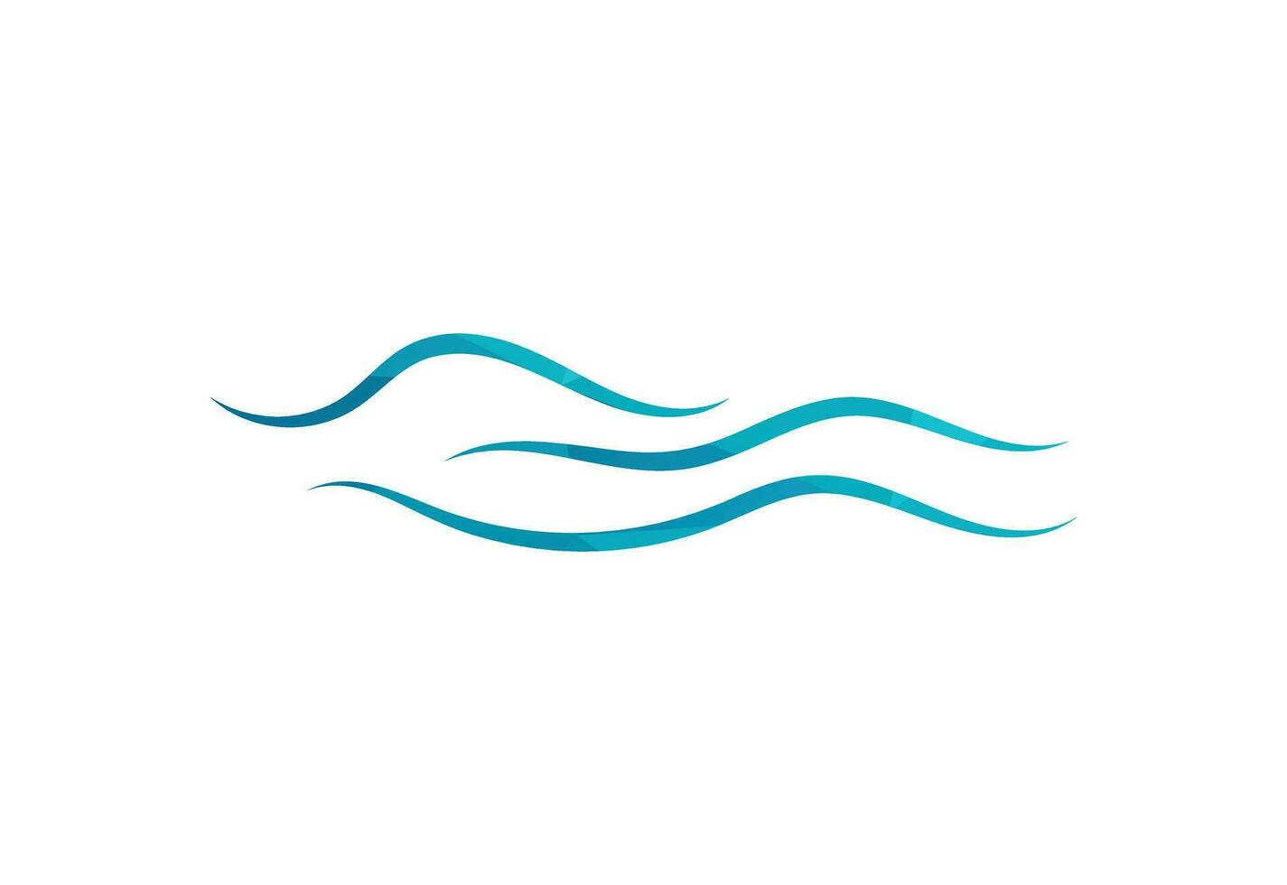 Low Poly and Ocean Wave logo design, Vector design template