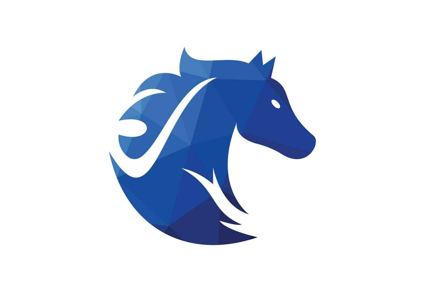 Low Poly and Creative Horse head logo design vector design template