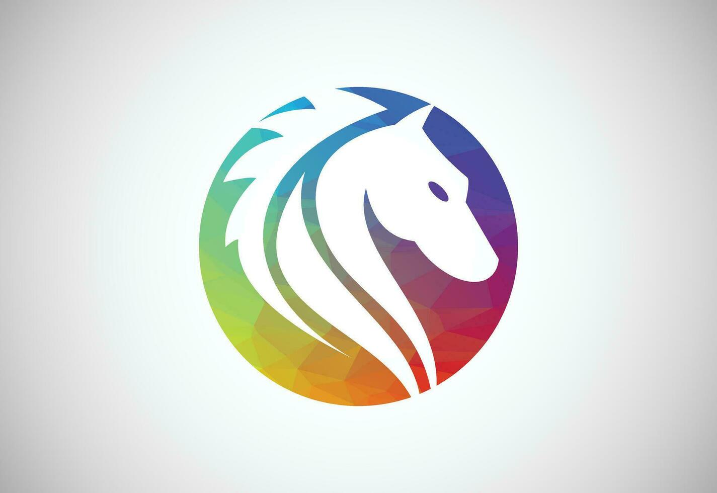 Low Poly and Creative Horse head logo design vector design template