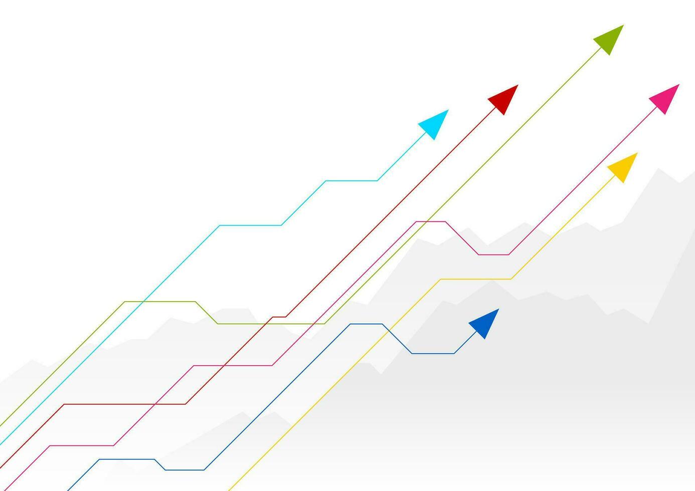 Bright growing financial graph design with arrows vector