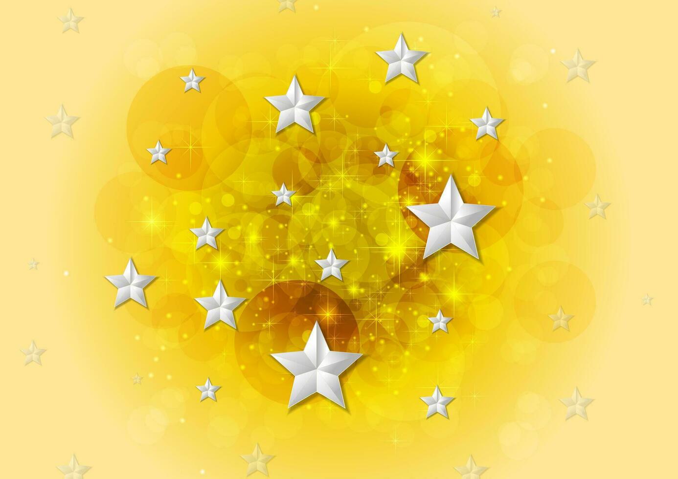 Bright yellow shiny background with stars vector