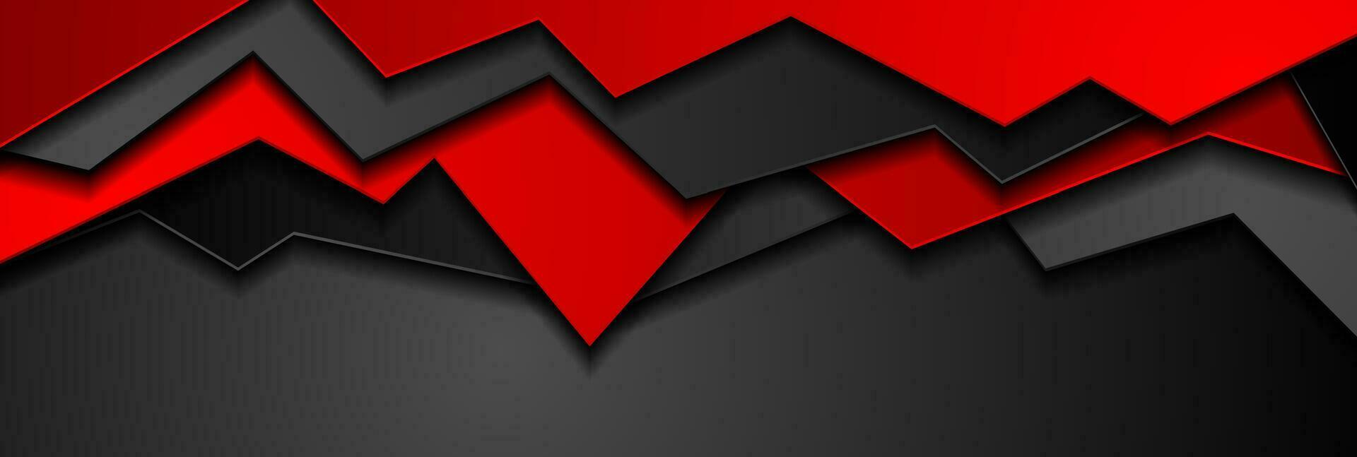 Abstract black red corporate banner design vector