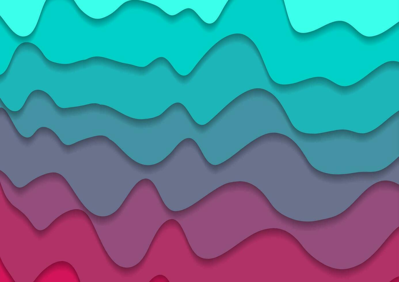 Turquoise and pink corporate waves abstract background vector