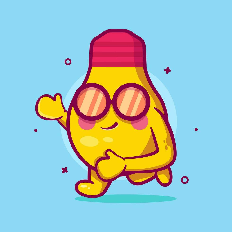 frio bulbo lámpara personaje mascota corriendo aislado dibujos animados en plano estilo diseño vector