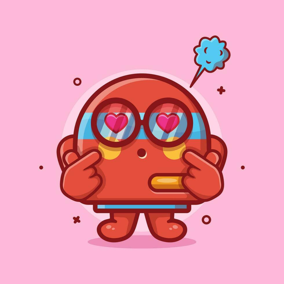 kawaii air purifier character mascot with love sign hand gesture isolated cartoon in flat style design vector